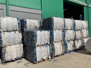 PET bottles in bales