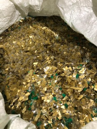 Recycled PET flakes, Mixed colour from sheets