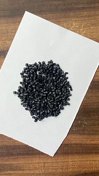 PP Granules. Recycled Black polypropylene granules
