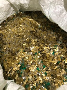 Recycled PET flakes, Mixed colour from sheets